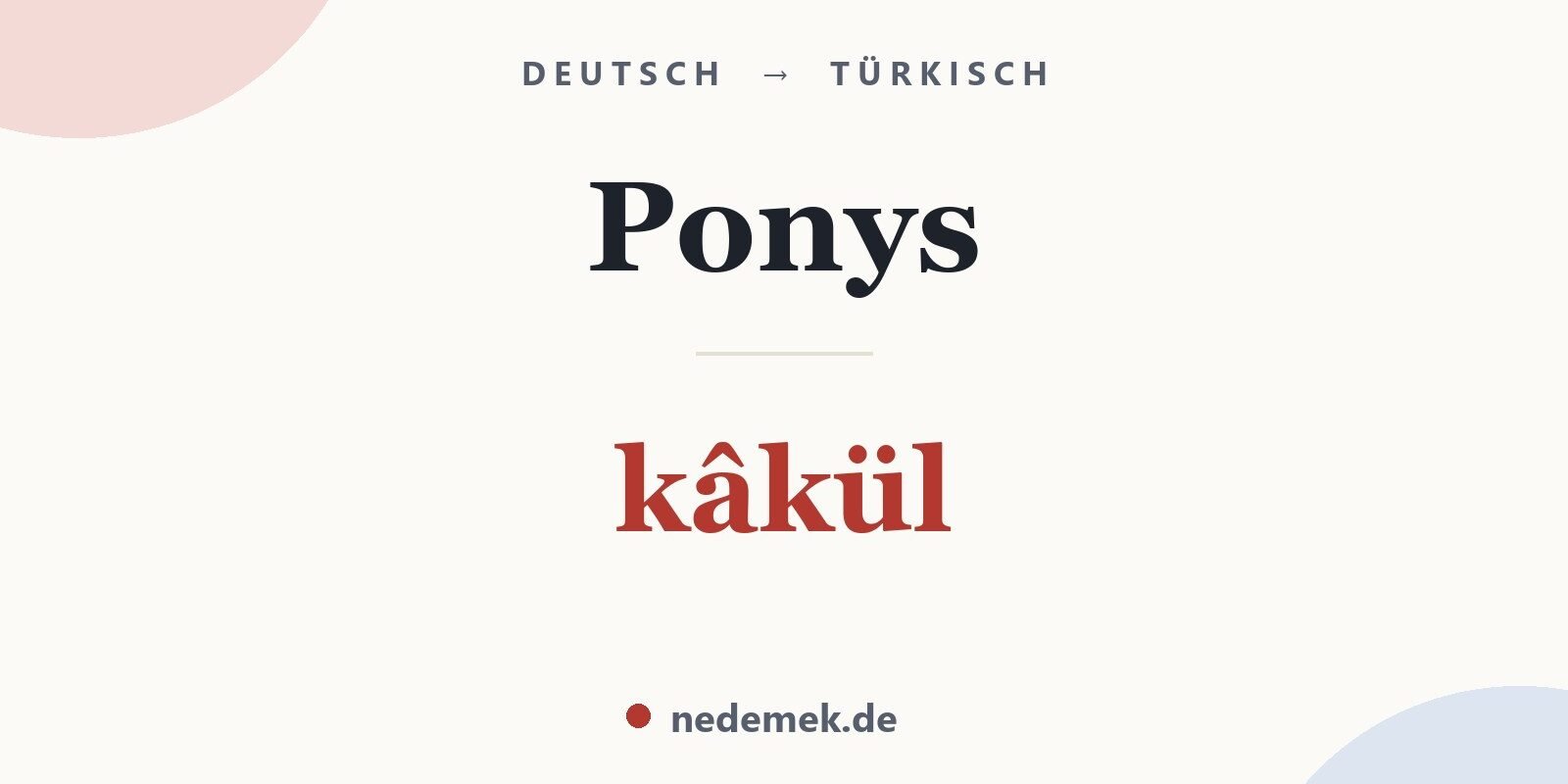 Ponys auf Türkisch: kâkül