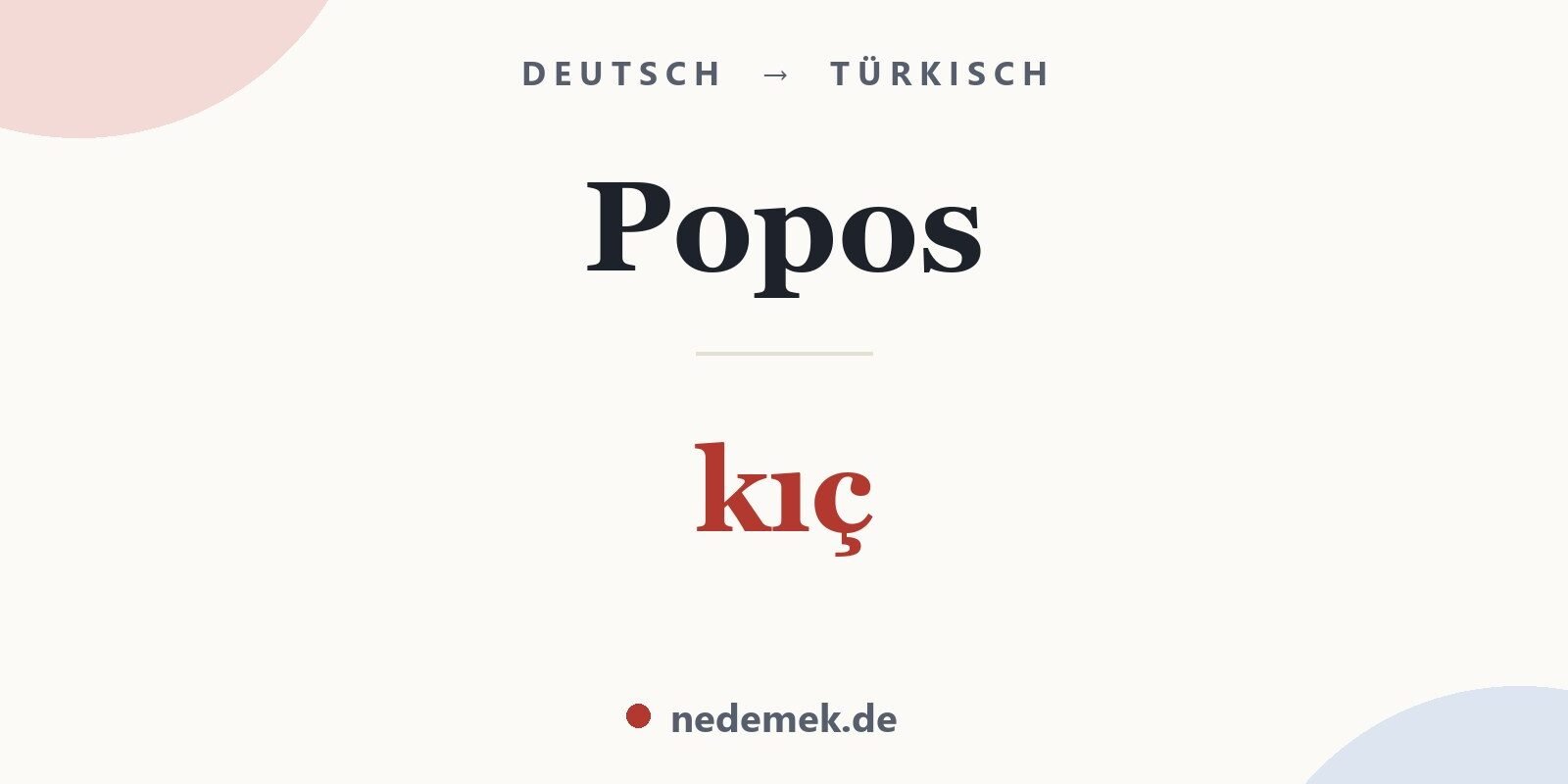 Popos auf Türkisch: kıç