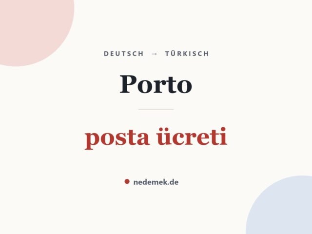 Porto auf Türkisch: posta ücreti