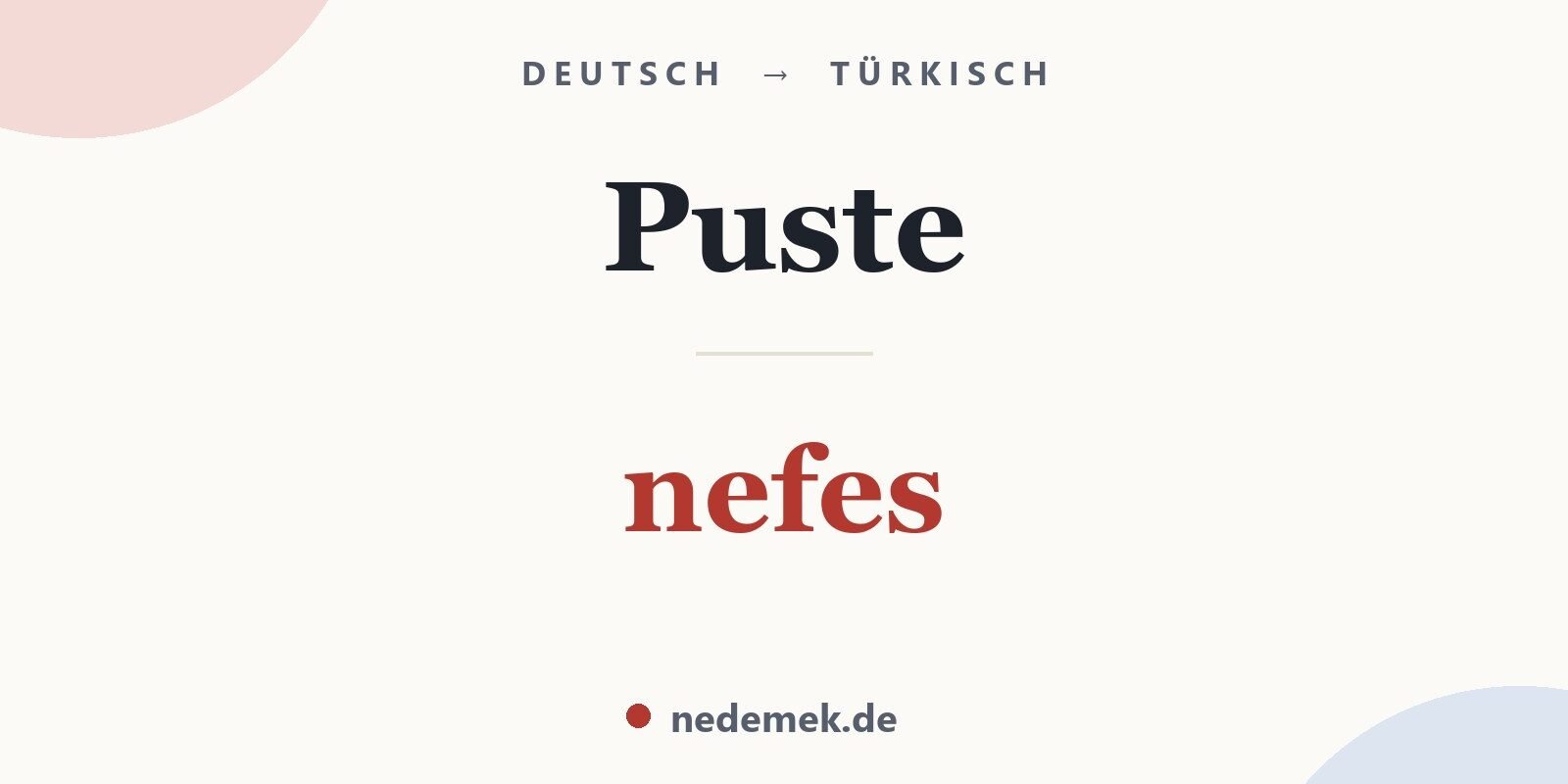 Puste auf Türkisch: nefes
