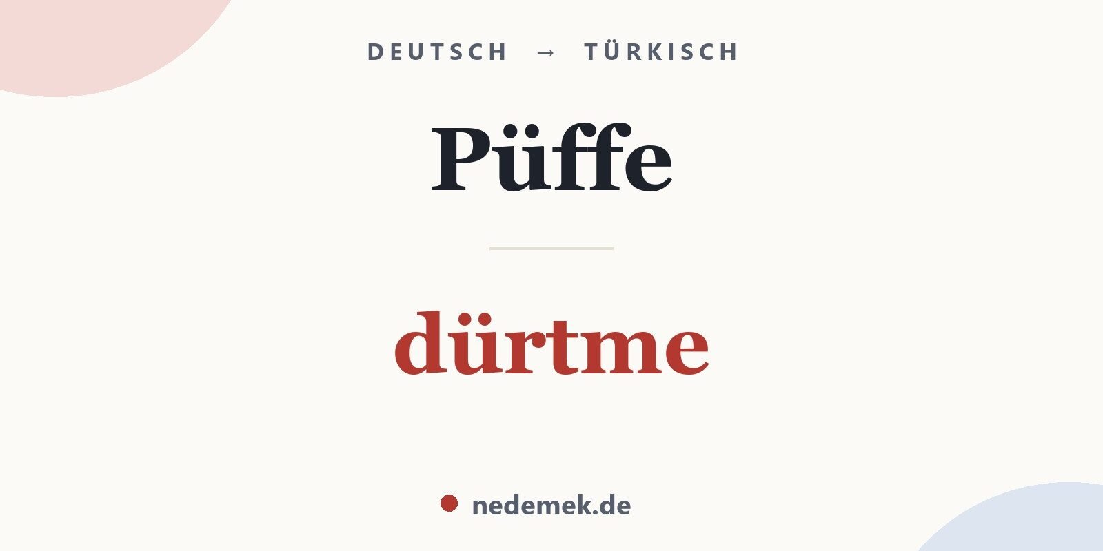 Püffe auf Türkisch: dürtme
