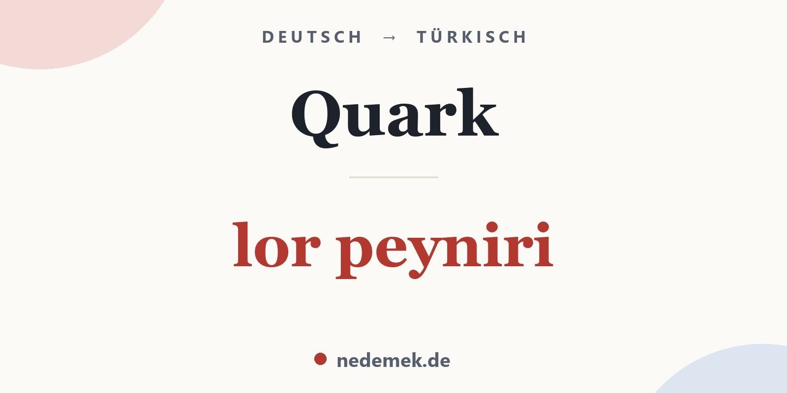 Quark auf Türkisch: lor peyniri