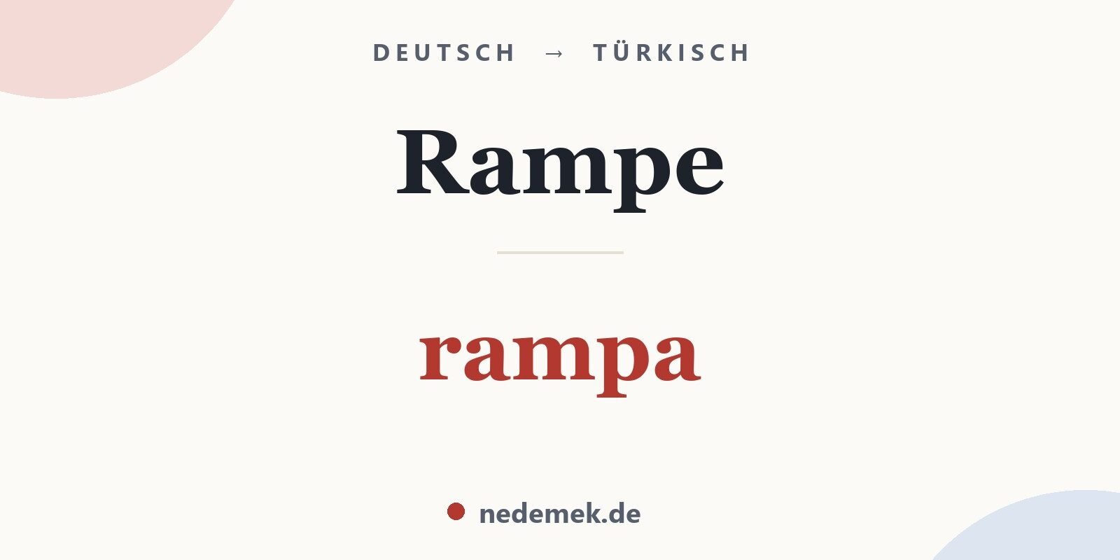 Rampe auf Türkisch: rampa