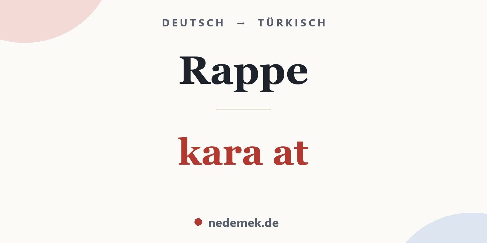 Rappe auf Türkisch: kara at