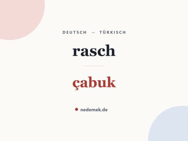 rasch auf Türkisch: çabuk