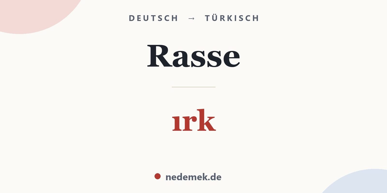 Rasse auf Türkisch: ırk