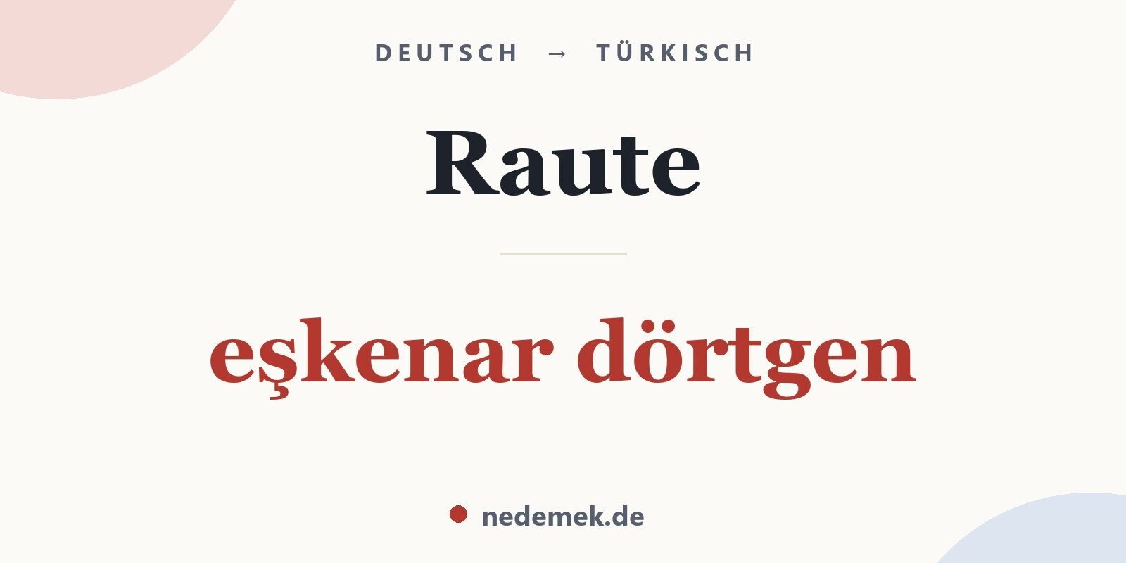 Raute auf Türkisch: eşkenar dörtgen