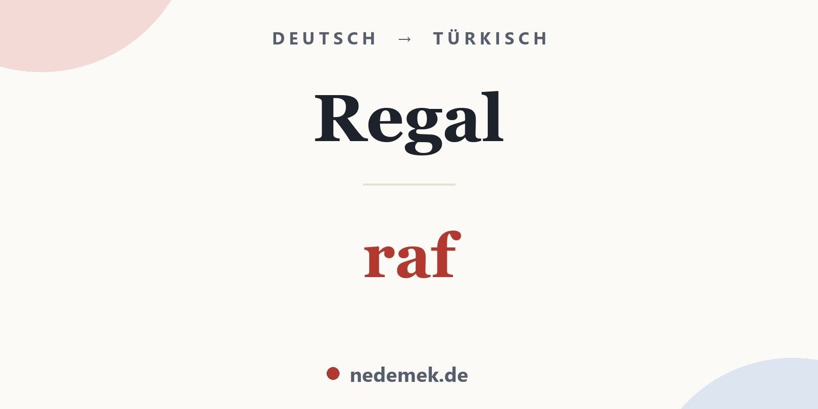 Regal auf Türkisch: raf