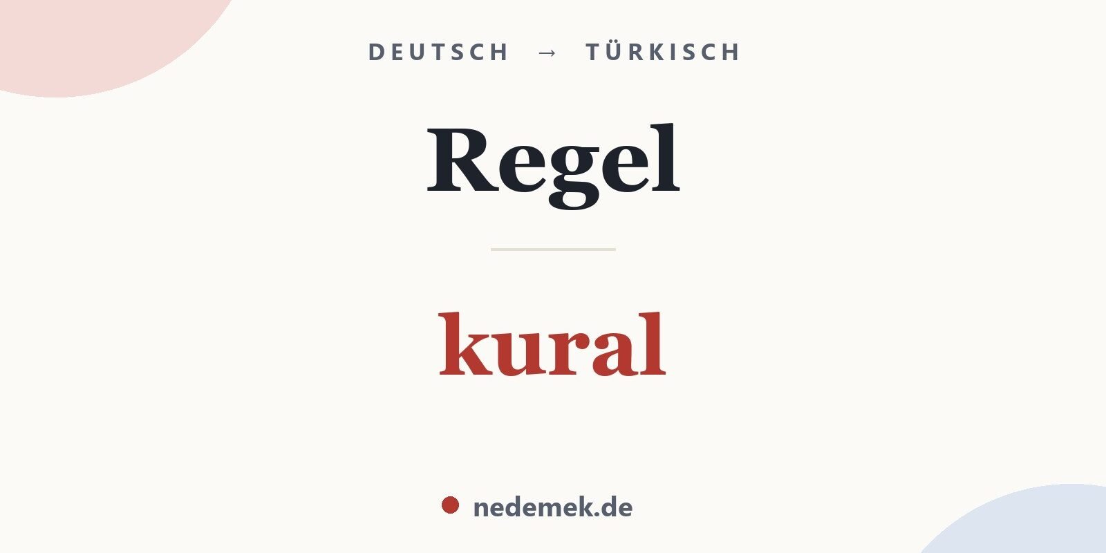 Regel auf Türkisch: kural