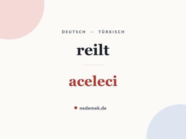 reilt auf Türkisch: aceleci