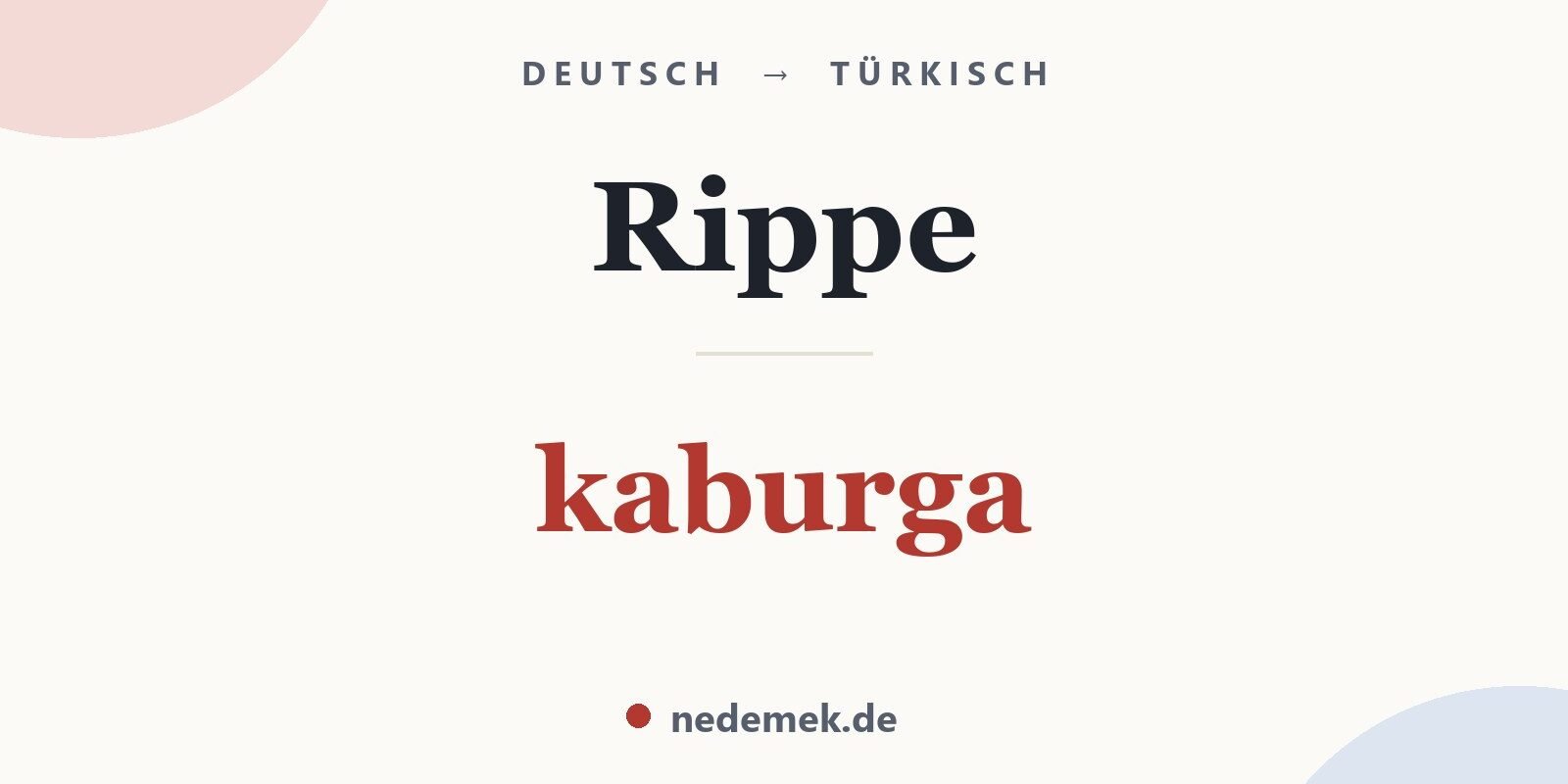 Rippe auf Türkisch: kaburga