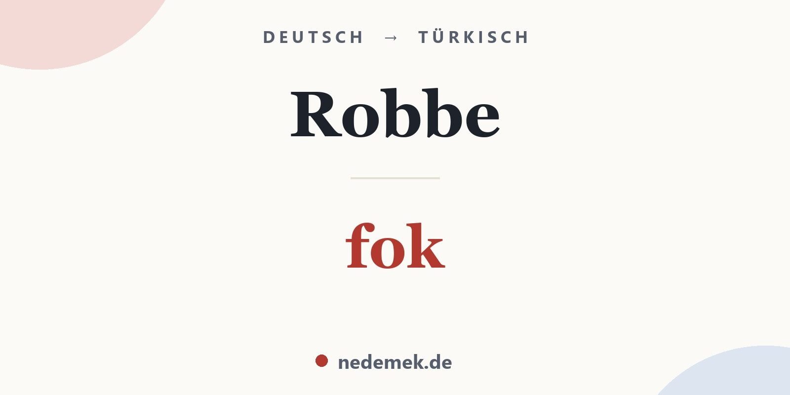 Robbe auf Türkisch: fok