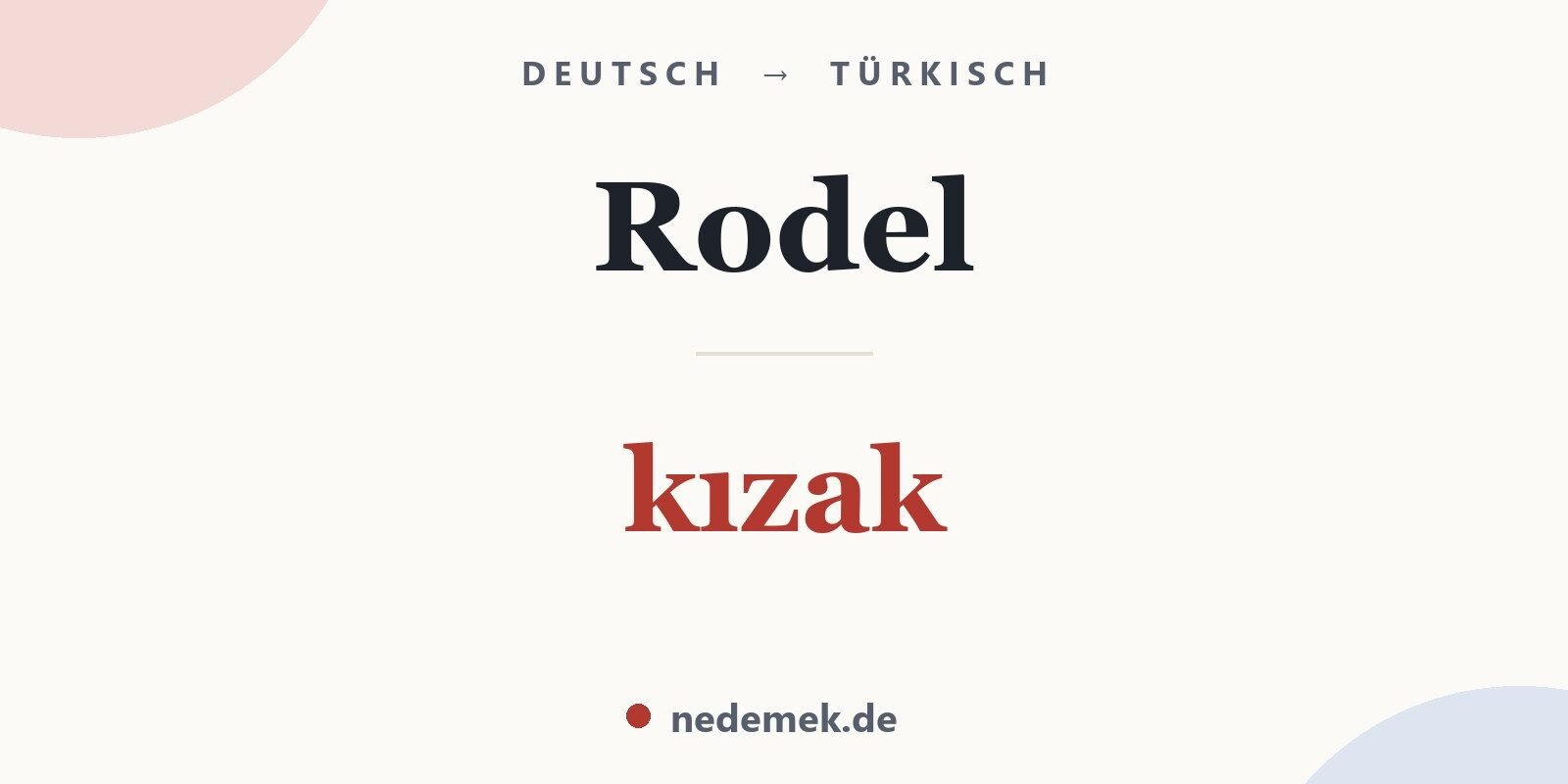 Rodel auf Türkisch: kızak