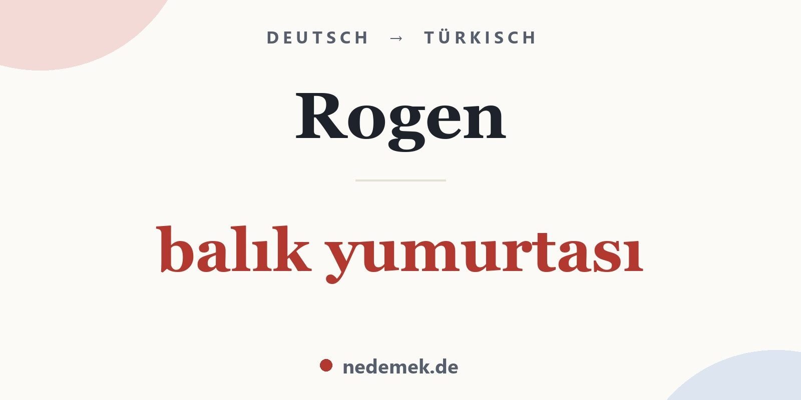 Rogen auf Türkisch: balık yumurtası