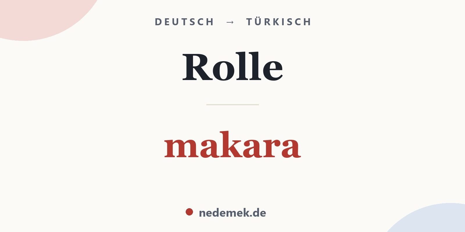 Rolle auf Türkisch: makara
