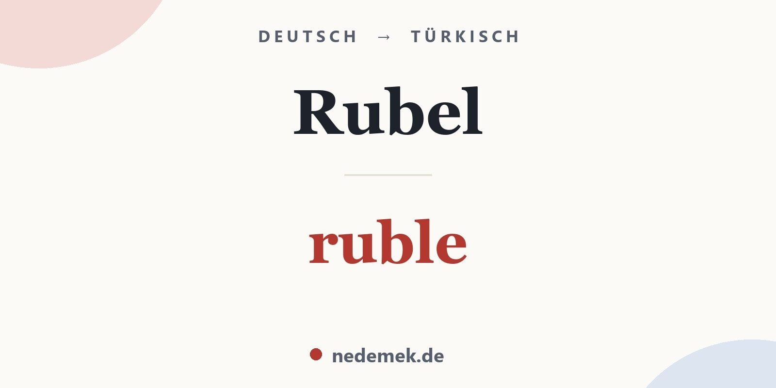 Rubel auf Türkisch: ruble