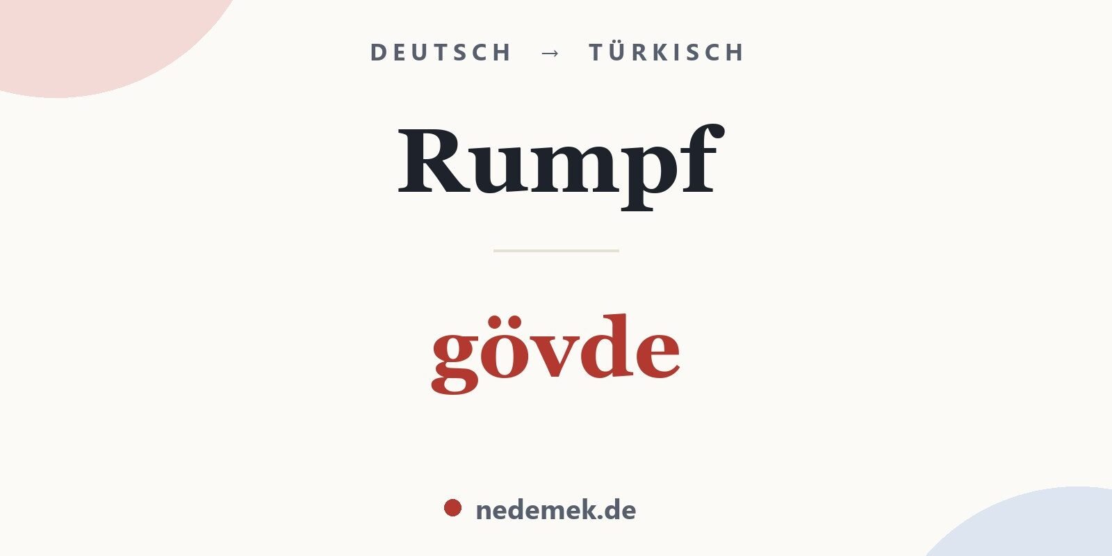 Rumpf auf Türkisch: gövde
