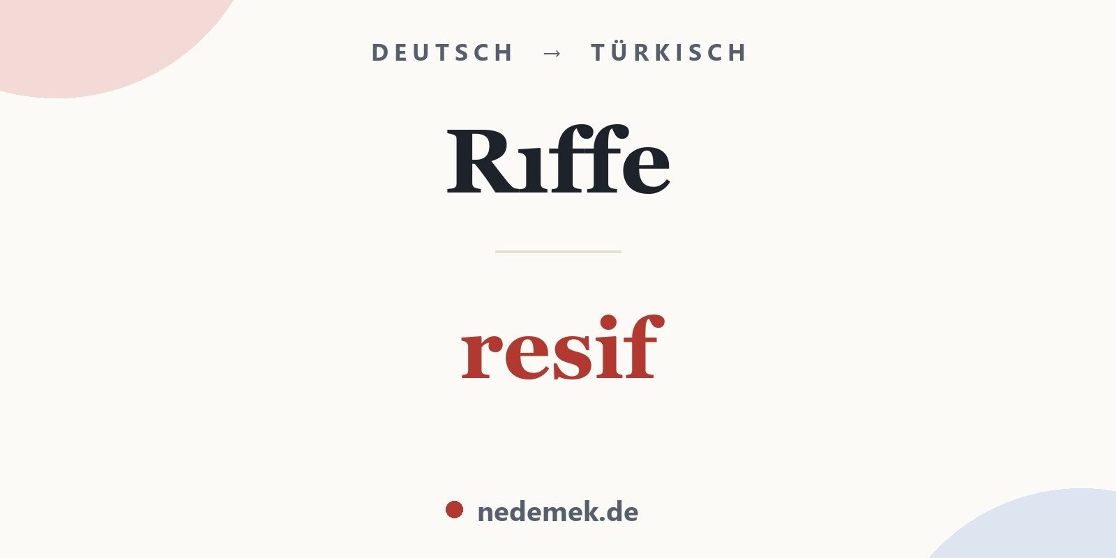Rıffe auf Türkisch: resif