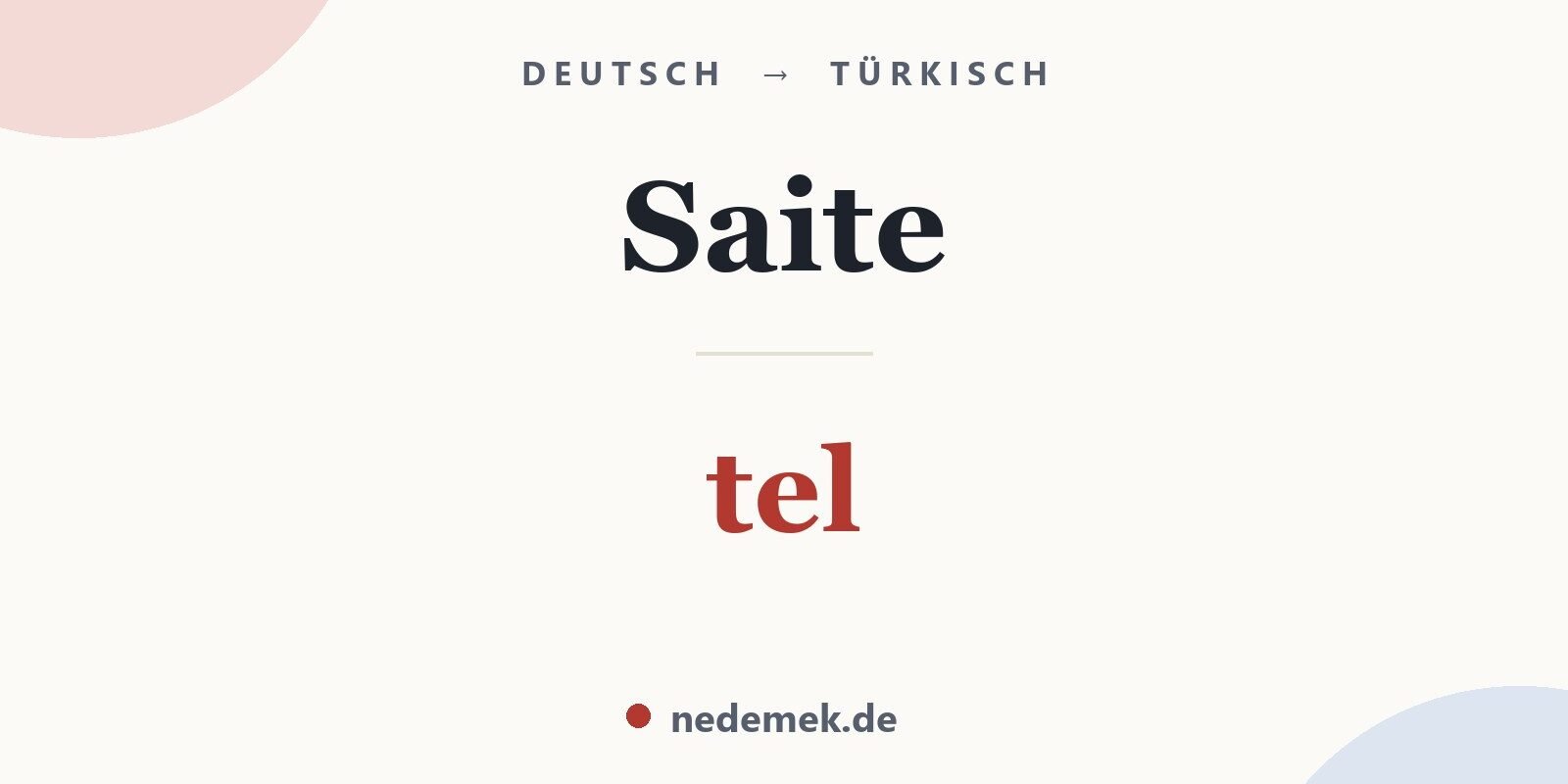 Saite auf Türkisch: tel