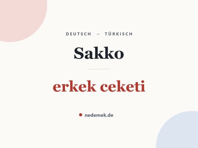 Sakko auf Türkisch: erkek ceketi