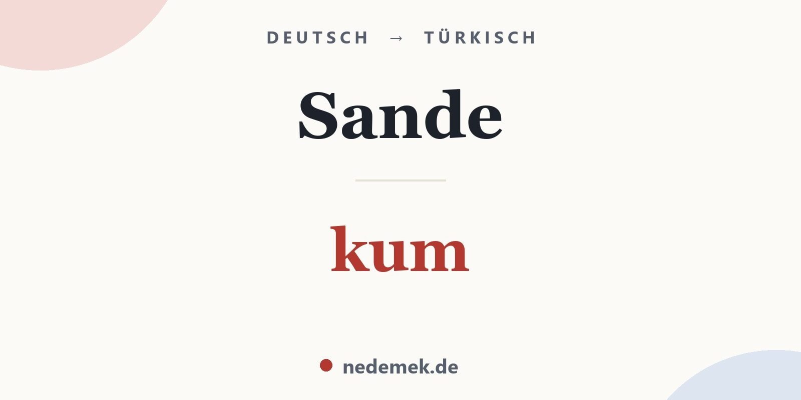 Sande auf Türkisch: kum