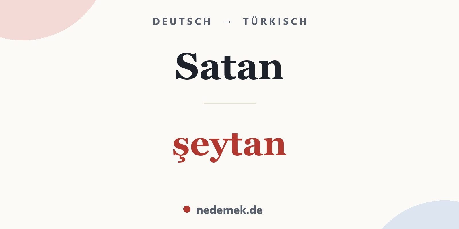 Satan auf Türkisch: şeytan