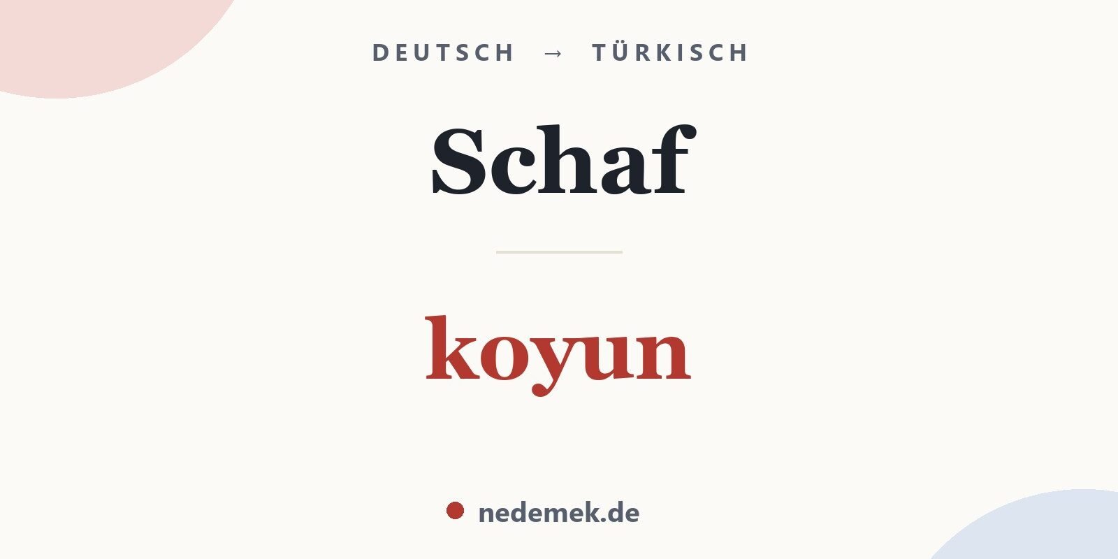 Schaf auf Türkisch: koyun