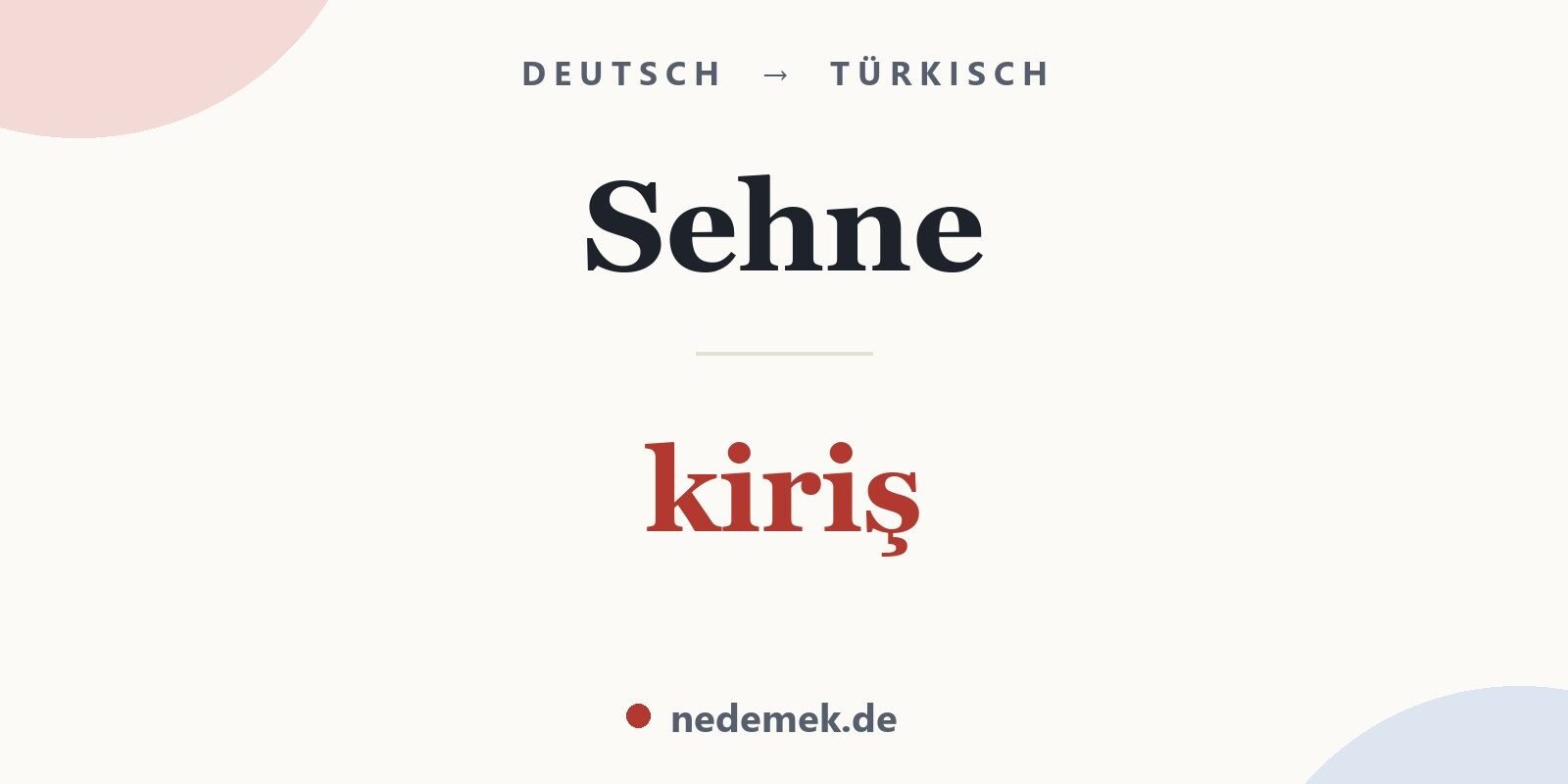 Sehne auf Türkisch: kiriş