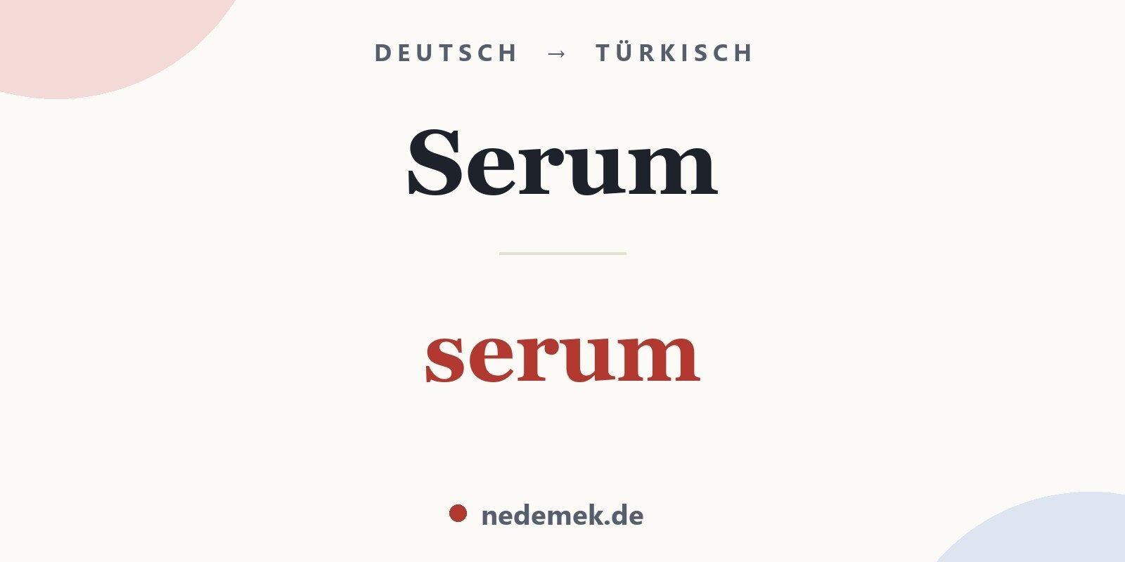 Serum auf Türkisch: serum