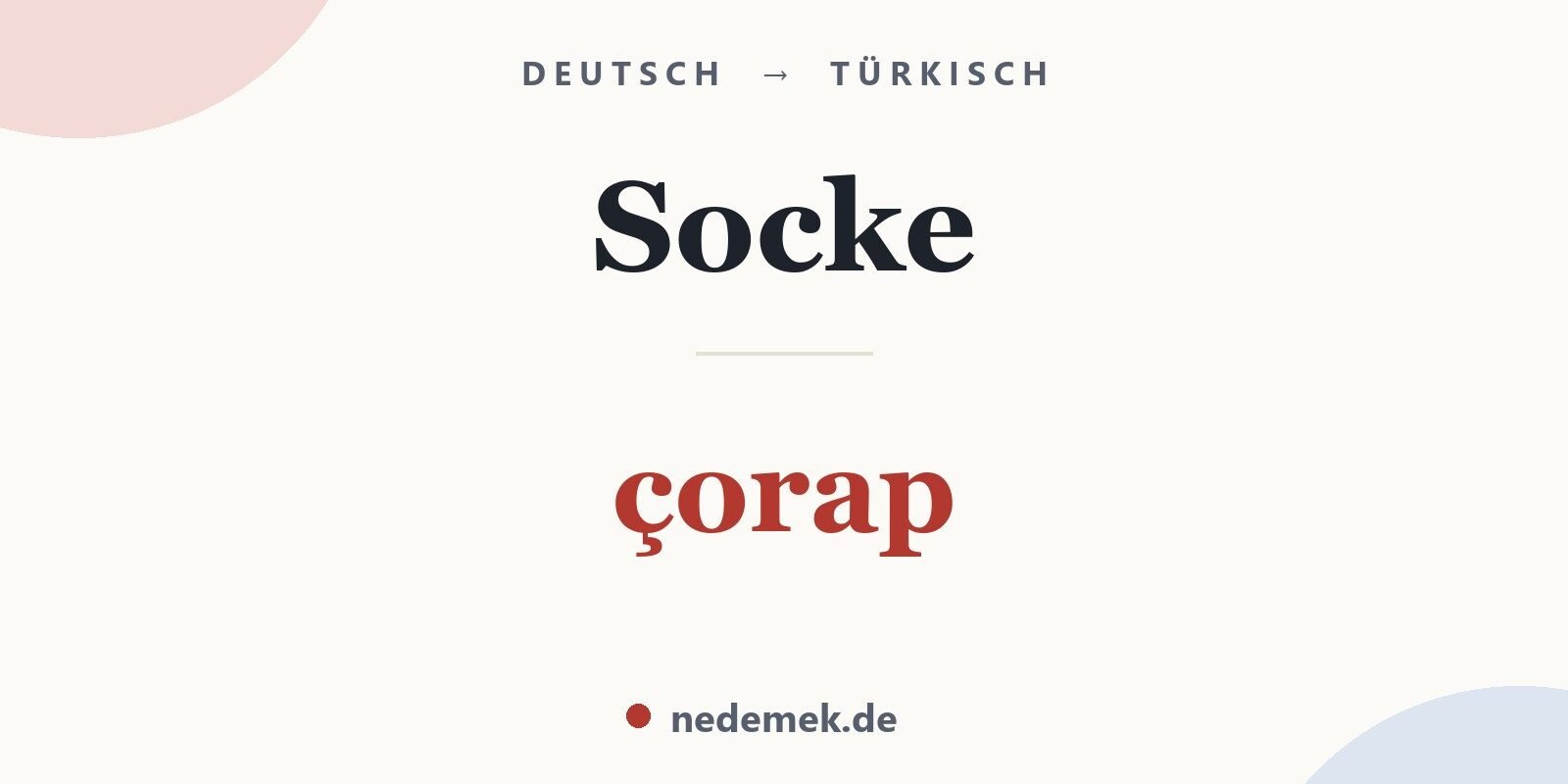 Socke auf Türkisch: çorap