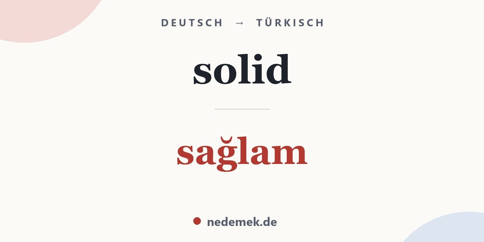 solid auf Türkisch: sağlam