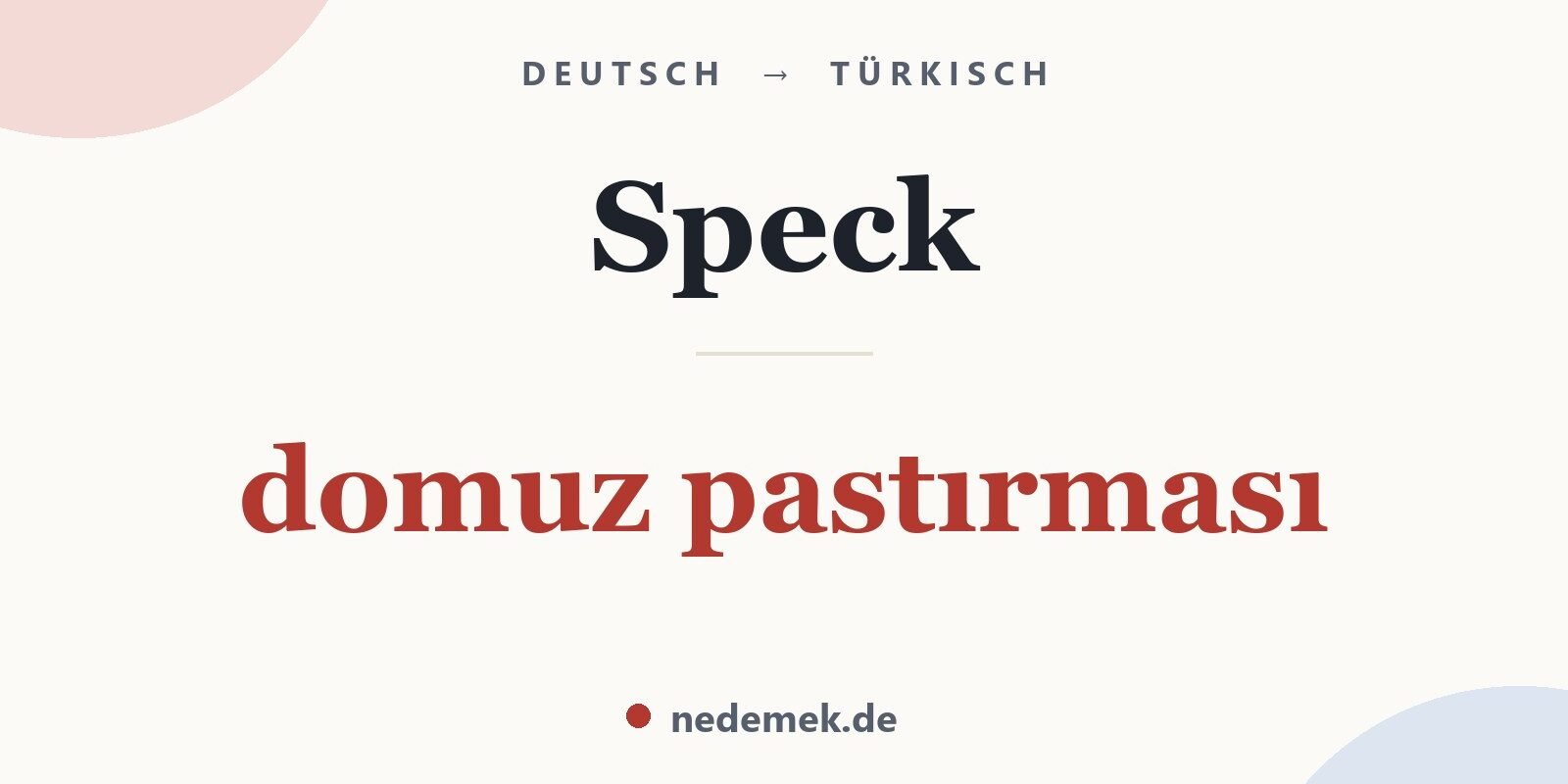 Speck auf Türkisch: domuz pastırması