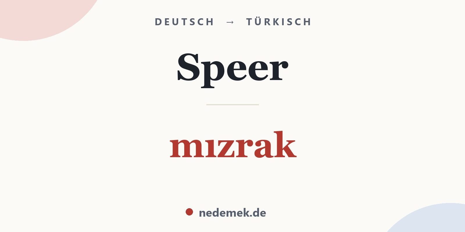 Speer auf Türkisch: mızrak