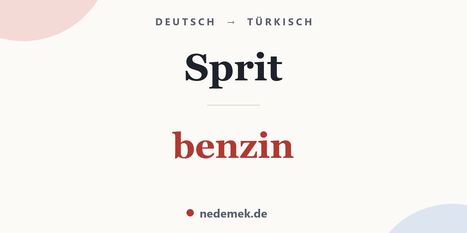 Sprit auf Türkisch: benzin