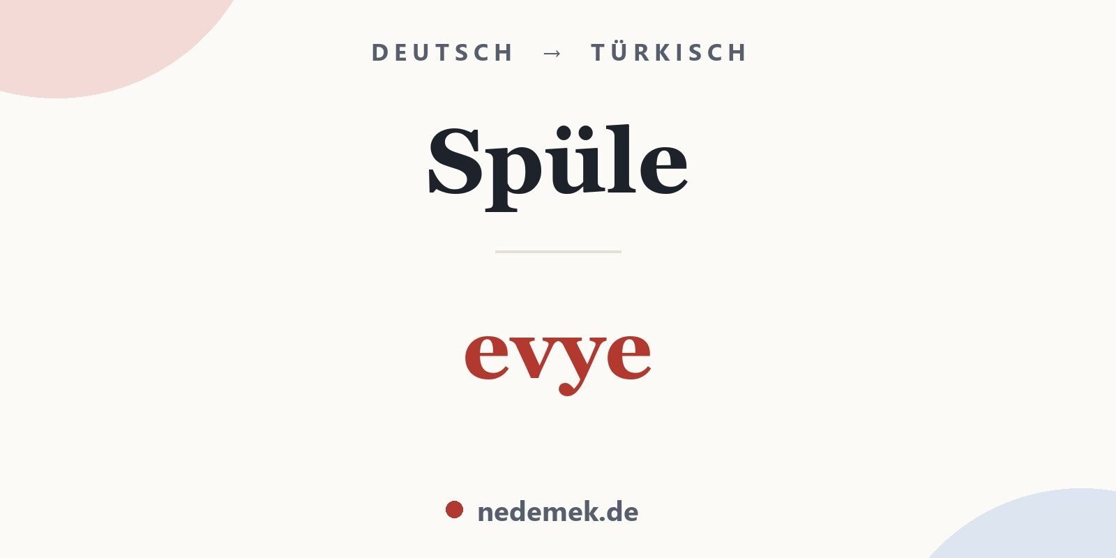 Spüle auf Türkisch: evye