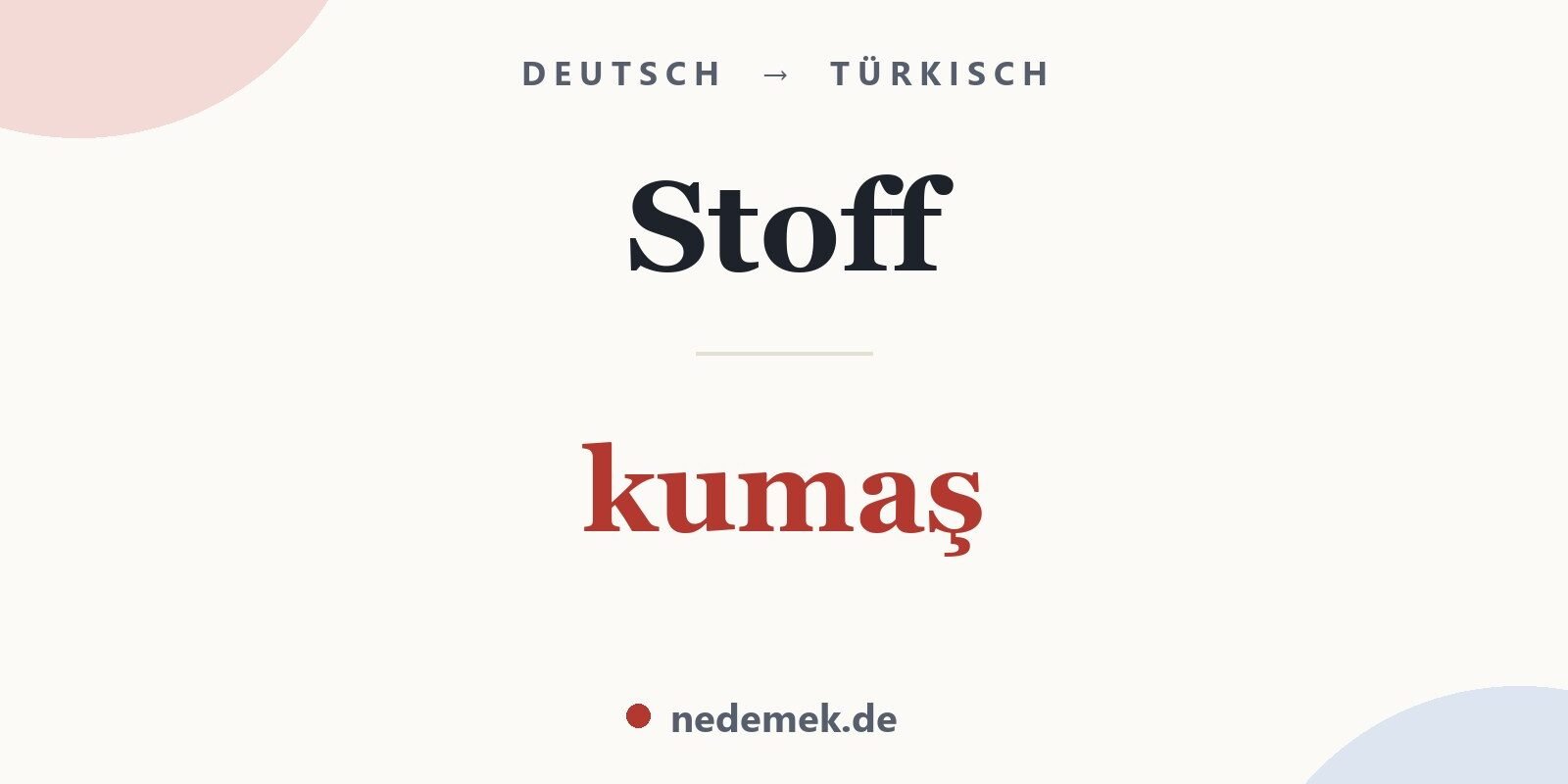 Stoff auf Türkisch: kumaş