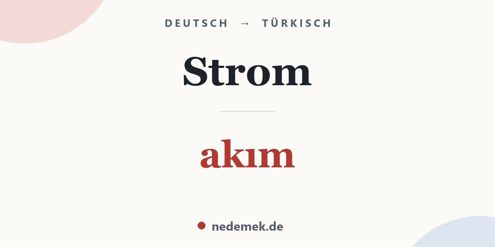 Strom auf Türkisch: akım