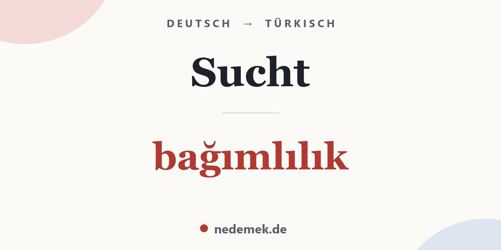 Sucht auf Türkisch: bağımlılık
