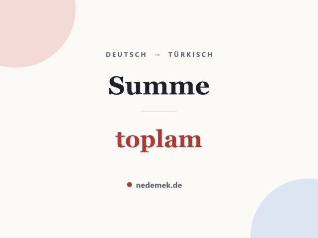 Summe auf Türkisch: toplam