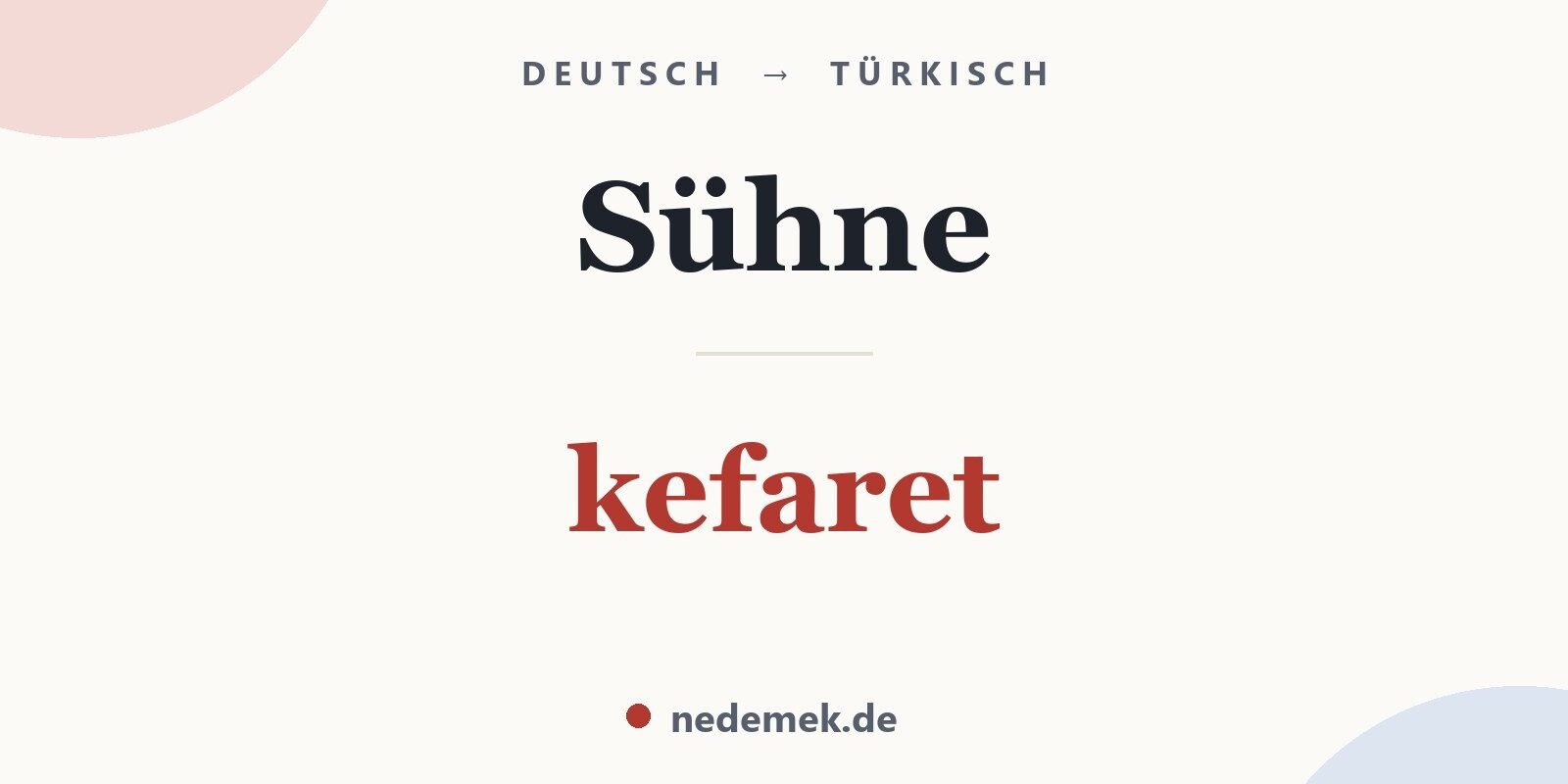 Sühne auf Türkisch: kefaret