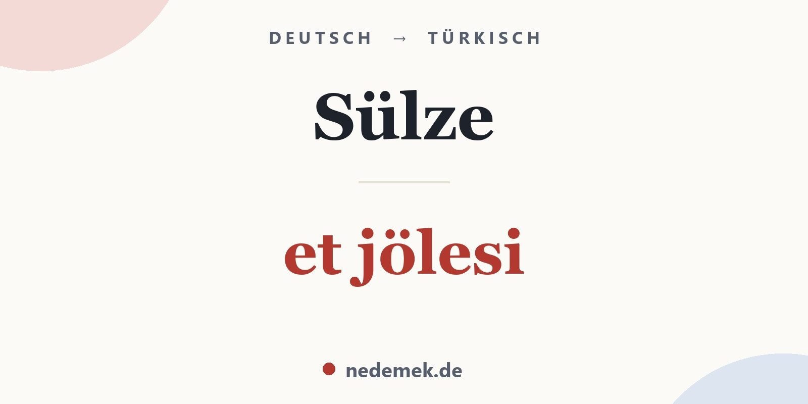 Sülze auf Türkisch: et jölesi