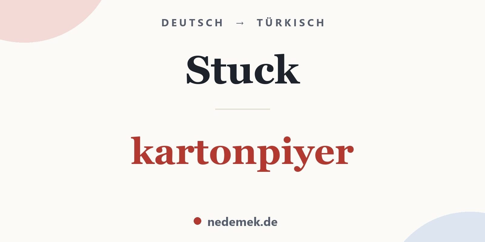 Stuck auf Türkisch: kartonpiyer