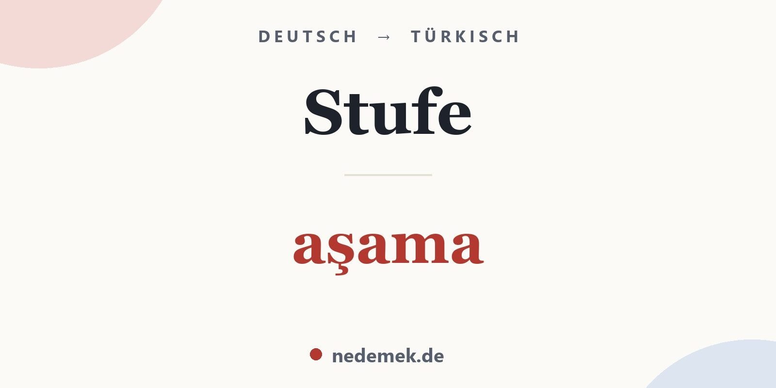 Stufe auf Türkisch: aşama