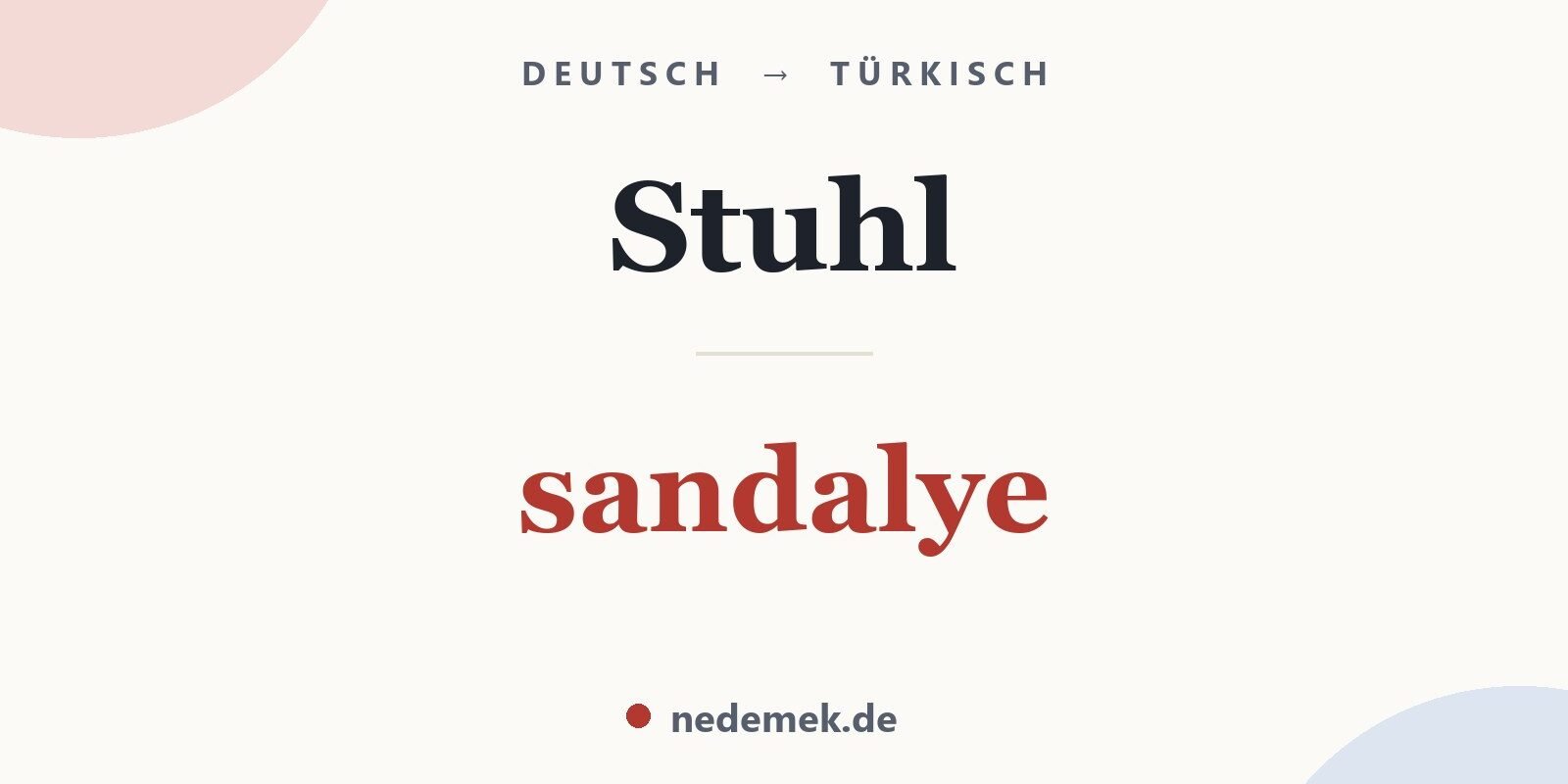 Stuhl auf Türkisch: sandalye