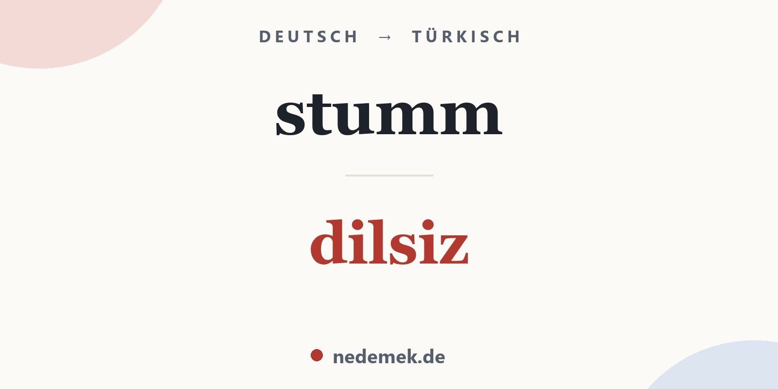 stumm auf Türkisch: dilsiz