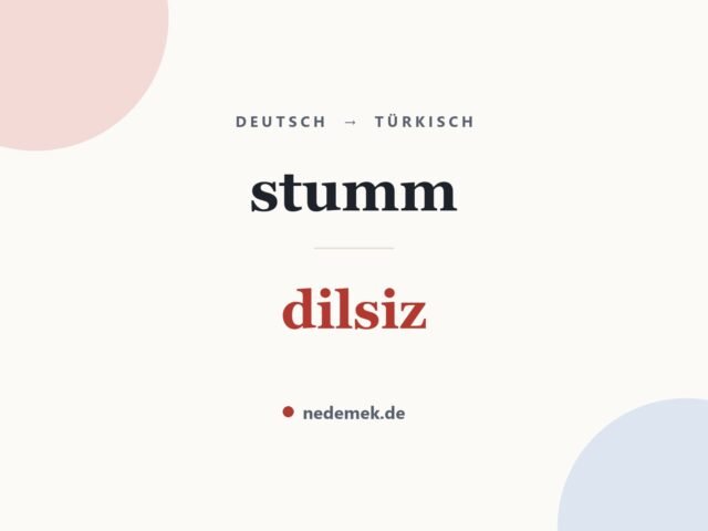 stumm auf Türkisch: dilsiz