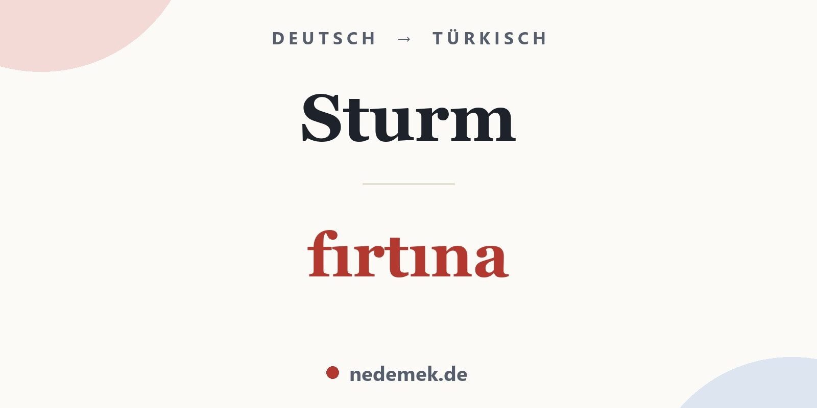 Sturm auf Türkisch: fırtına