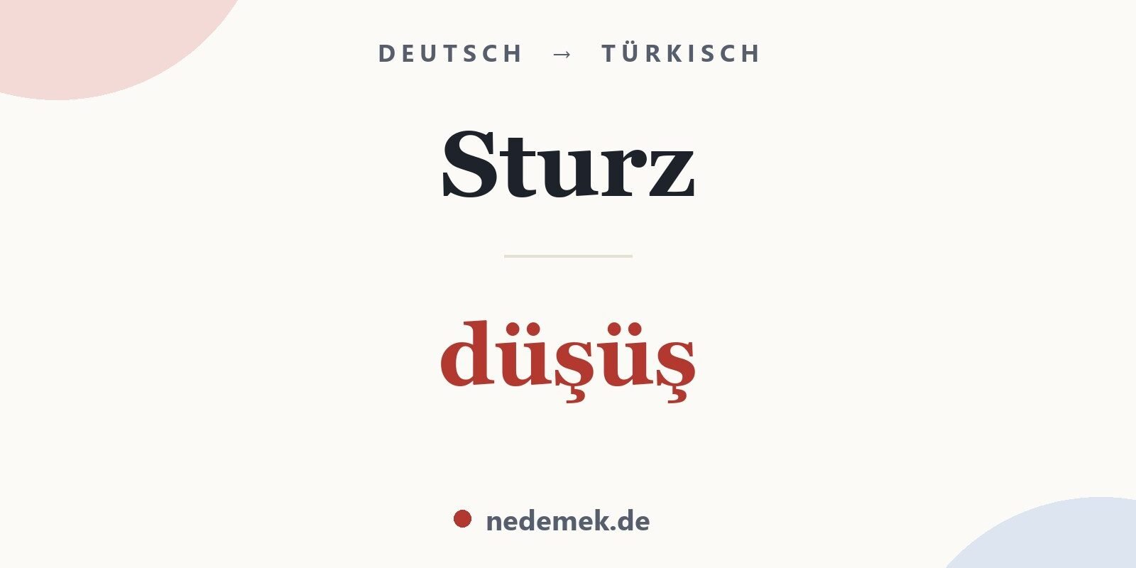 Sturz auf Türkisch: düşüş