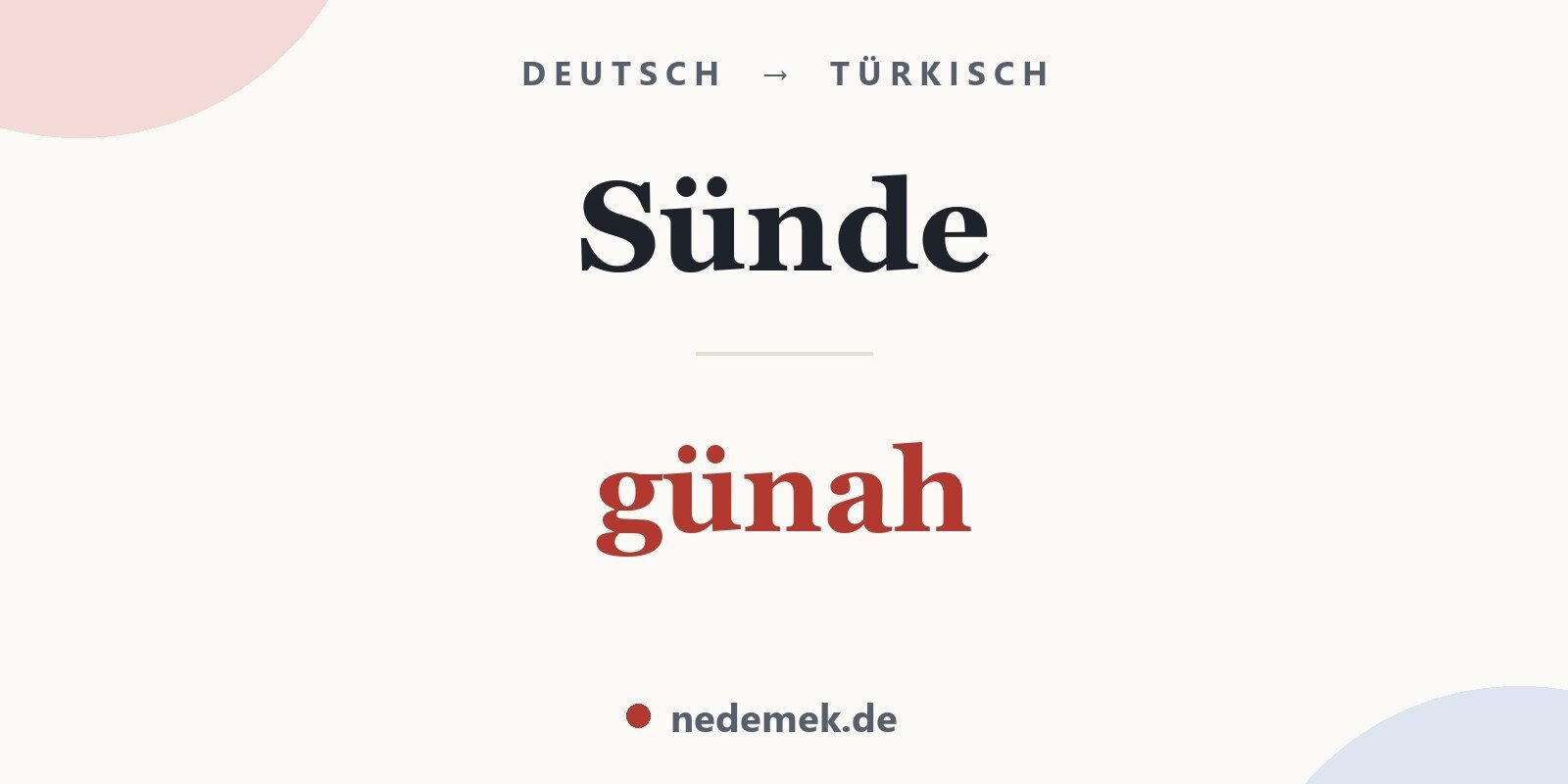 Sünde auf Türkisch: günah