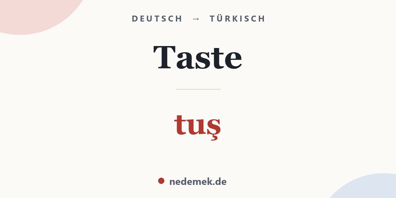 Taste auf Türkisch: tuş